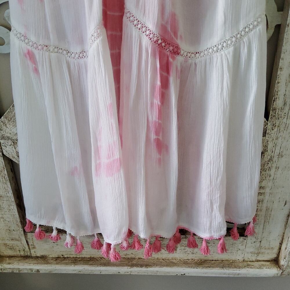 AREA Stars Women's Lia Tassel Mini Dress Racerback Straps in Tie Dye - Picture 8 of 8